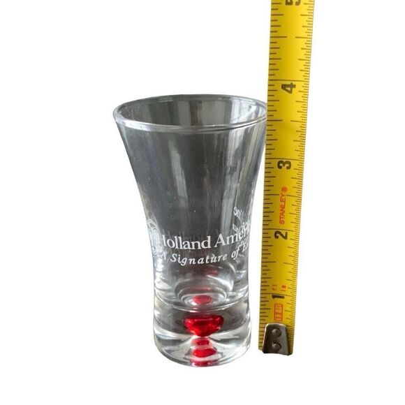 Pre Owned Holland America Line Cruise Ship Souvenir Red Bubble Shot Glass - Picture 12 of 12